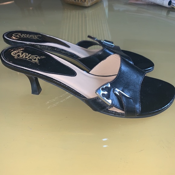 Carlos Black Leather Mule Style Sandal - Picture 3 of 7